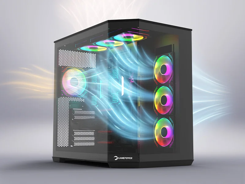 GamePower WarCry Edge 1x Black Fan Type-C Gaming Kasa