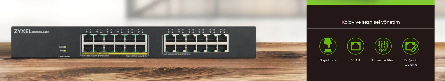 Zyxel GS1900-8 V2 8 Port 8x10/100/1000 Yönetilebilir Switch