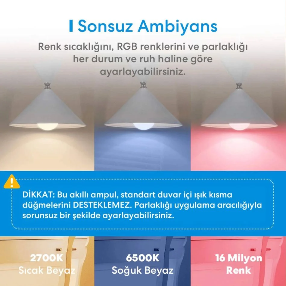 Meross Akıllı RGB Ampul 810L/6W MSL120