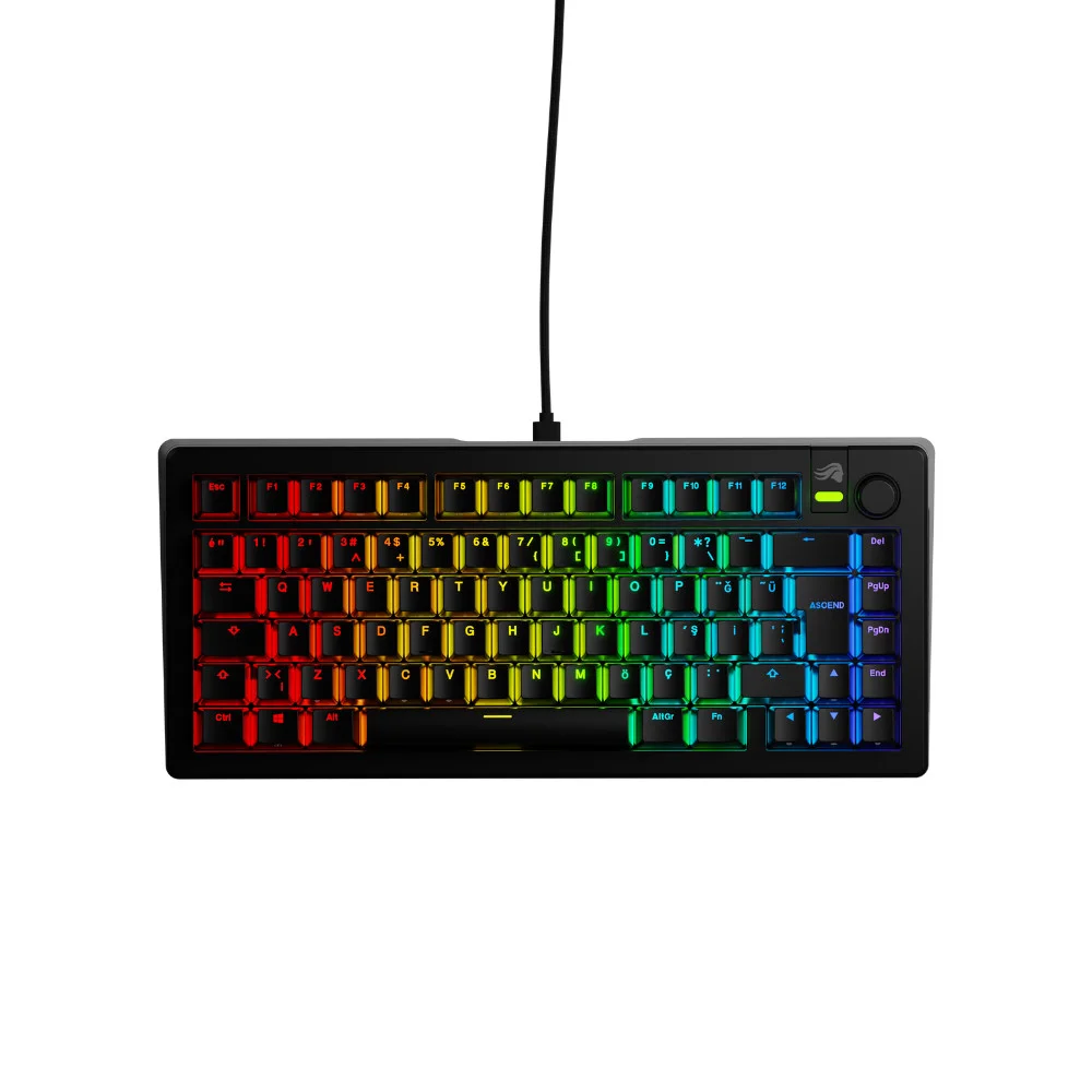 Glorious GMMK3 Prebuilt Modüler Gasket  Mekanik Siyah Klavye 