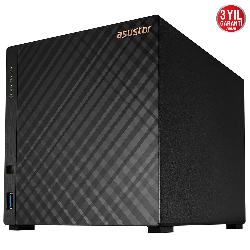 Asustor AS1104T Realtek RTD1296 4 Yuvalı (4x22TB Desteği) 1GB DDR4 2.5GBE Nas Ünitesi