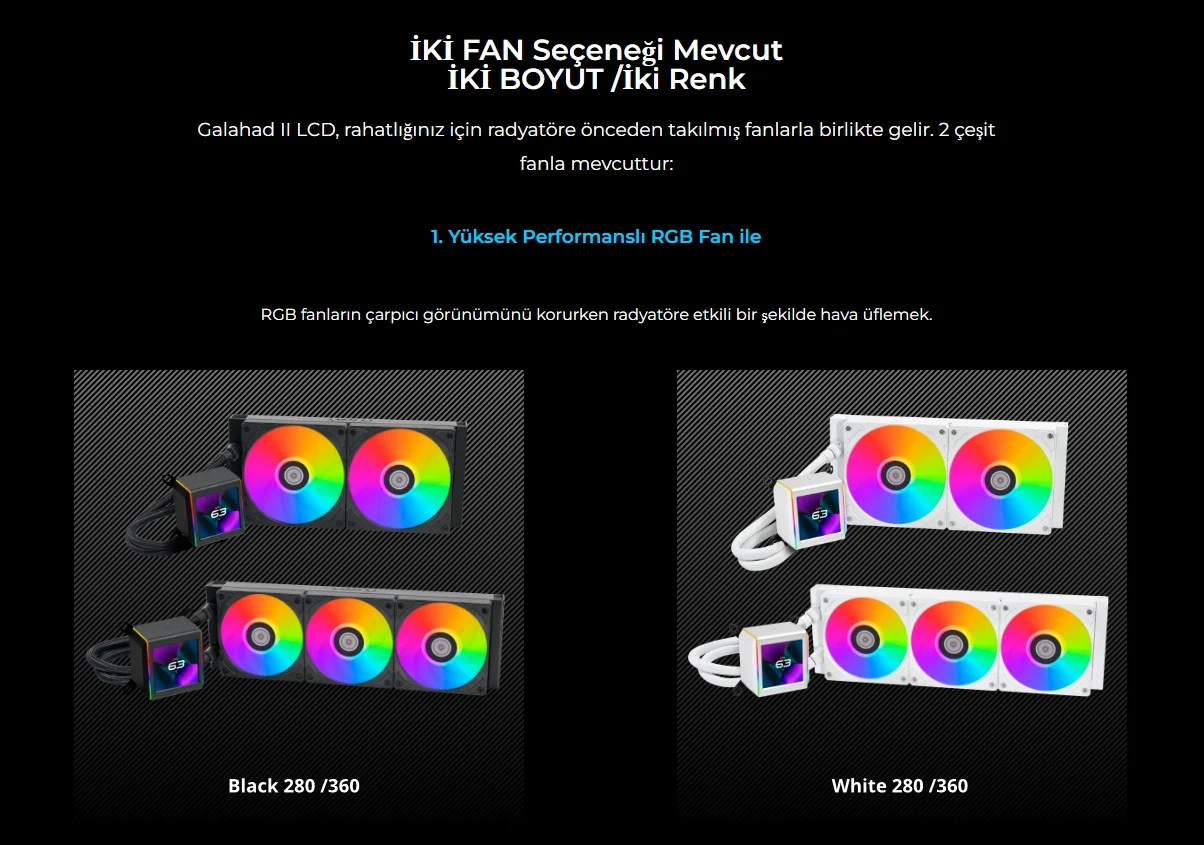 Lian Li Galahad II LCD SL-INFINITY 360mm Siyah İşlemci Sıvı Soğutucu 