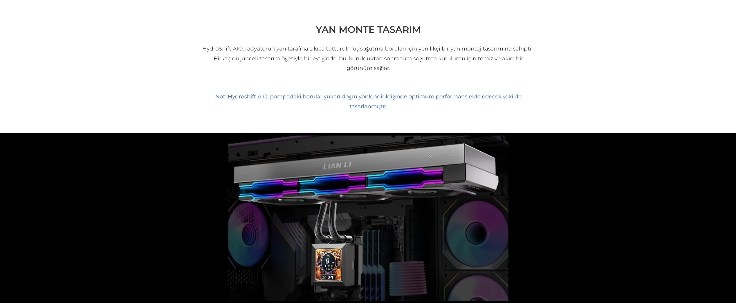 Lian Li Hydro-Shift LCD 360 Beyaz İşlemci Sıvı Soğutma FANSIZ