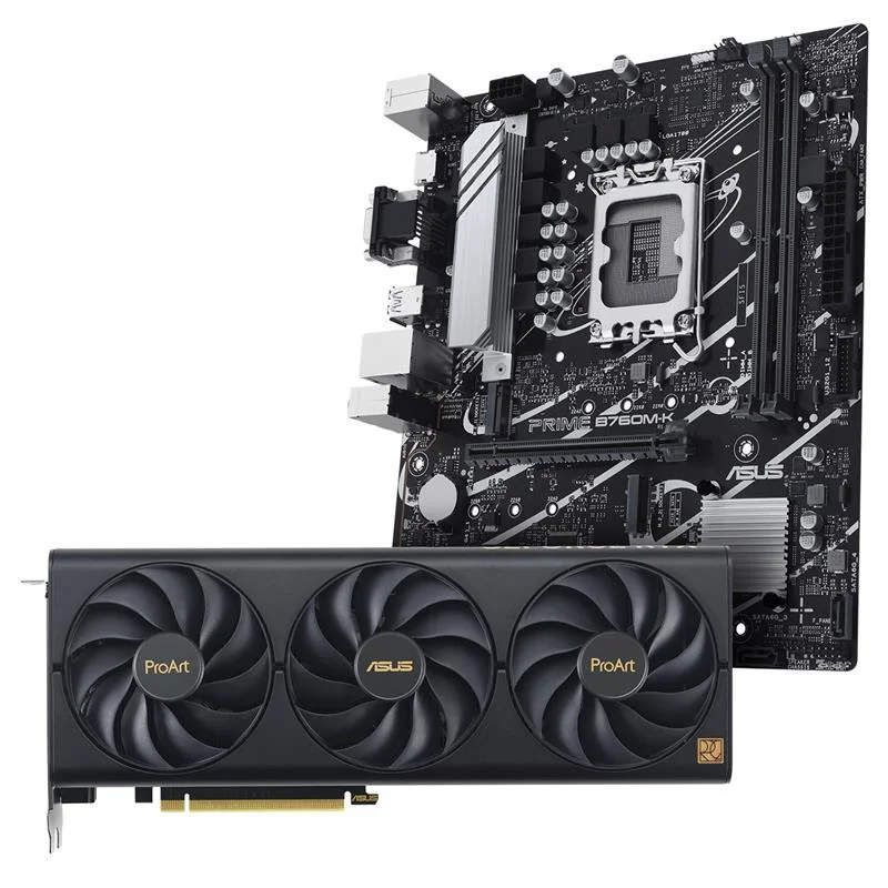 ASUS ProArt GeForce PROART-RTX4060-O8G Ekran Kartı + Asus Prime B760M-K D5 Anakart Bundle
