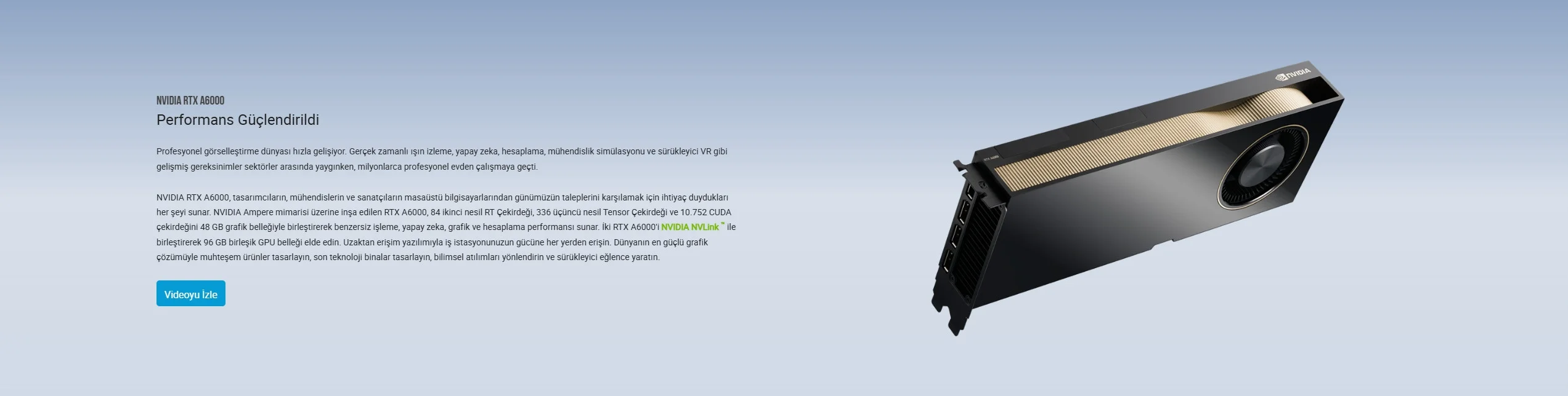 PNY Nvidia RTX A6000 VCNRTXA6000-PB Ekran Kartı