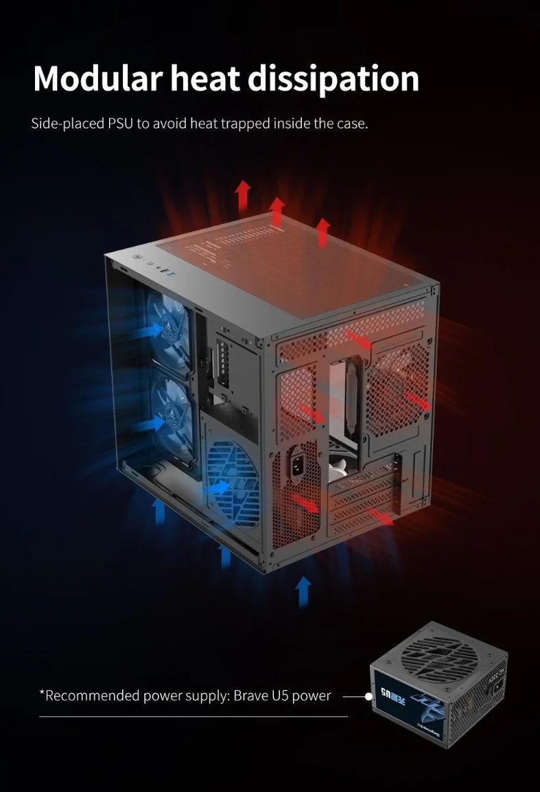Segotep Brave W1 Siyah 750W 80+ Bronze PCIE 5.0 Midi Tower Gaming (Oyuncu) Kasa