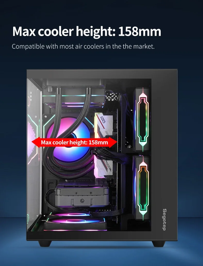 Segotep Brave W1 Siyah 750W 80+ Bronze PCIE 5.0 Midi Tower Gaming (Oyuncu) Kasa