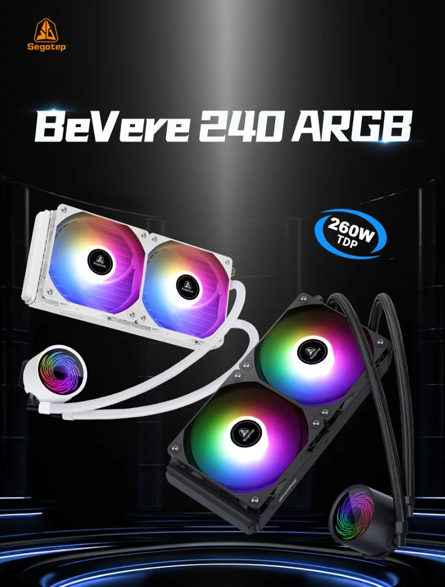Segotep BeVere 240 ARGB Beyaz Sıvı İşlemci Soğutucusu (AM5 ve LGA1700 Uyumlu)