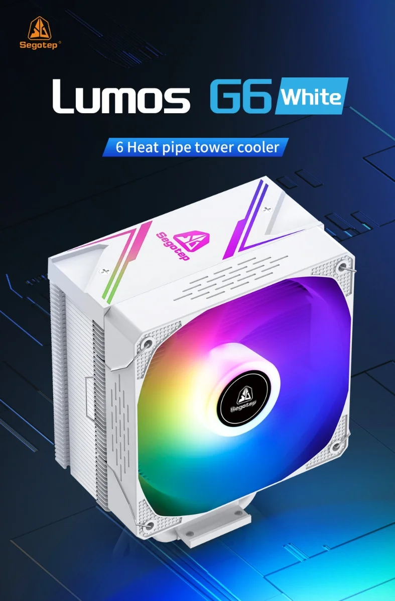 Segotep Lumos G6 Beyaz 120mm Kule Tipi İşlemci Soğutucu