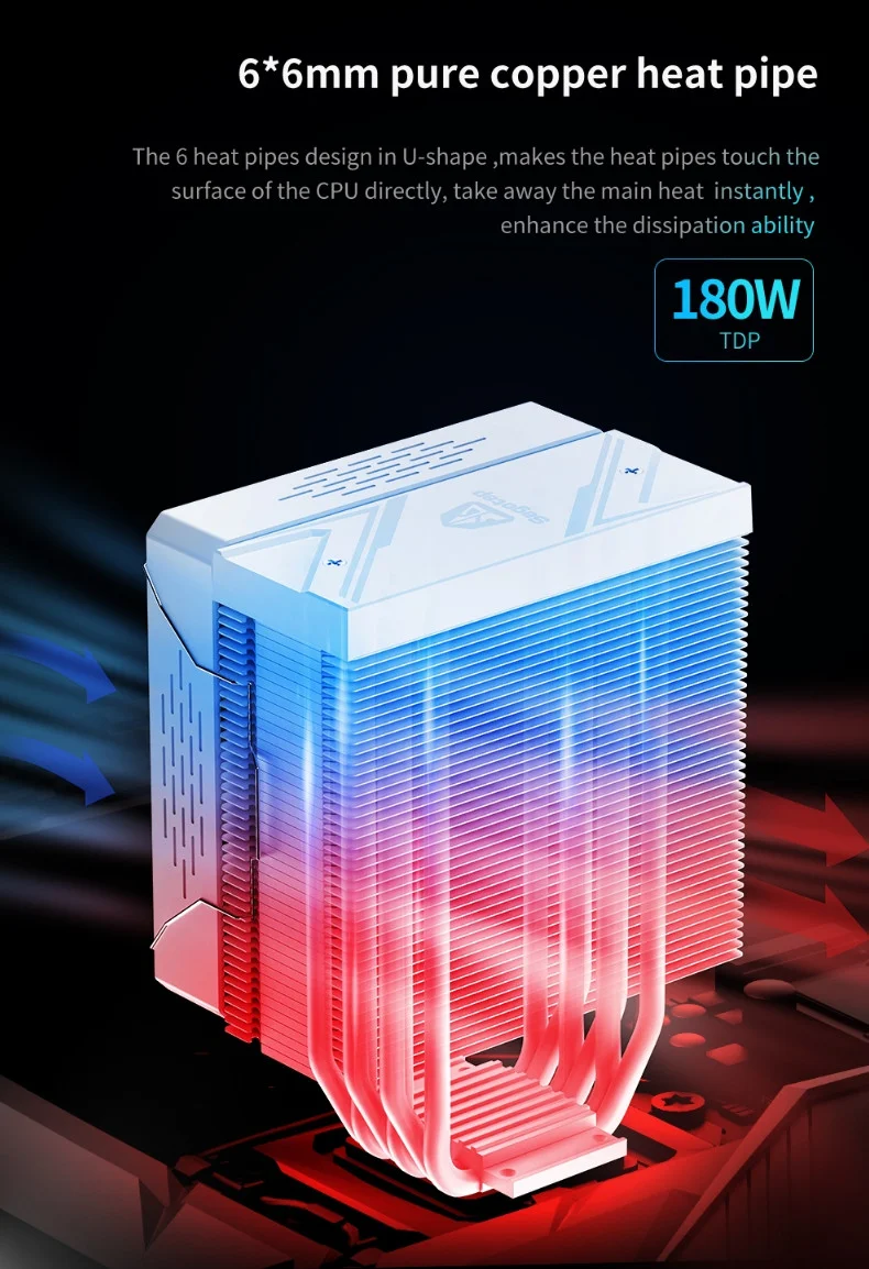 Segotep Lumos G6 Beyaz 120mm Kule Tipi İşlemci Soğutucu