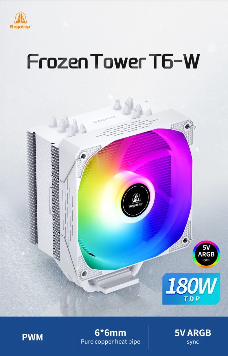 Segotep Frozen Tower T6-W Beyaz 120mm Kule Tipi İşlemci Soğutucu