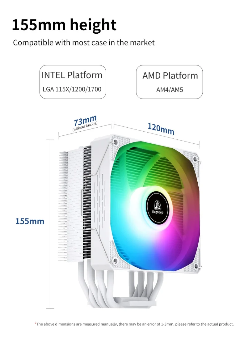 Segotep Frozen Tower T6-W Beyaz 120mm Kule Tipi İşlemci Soğutucu
