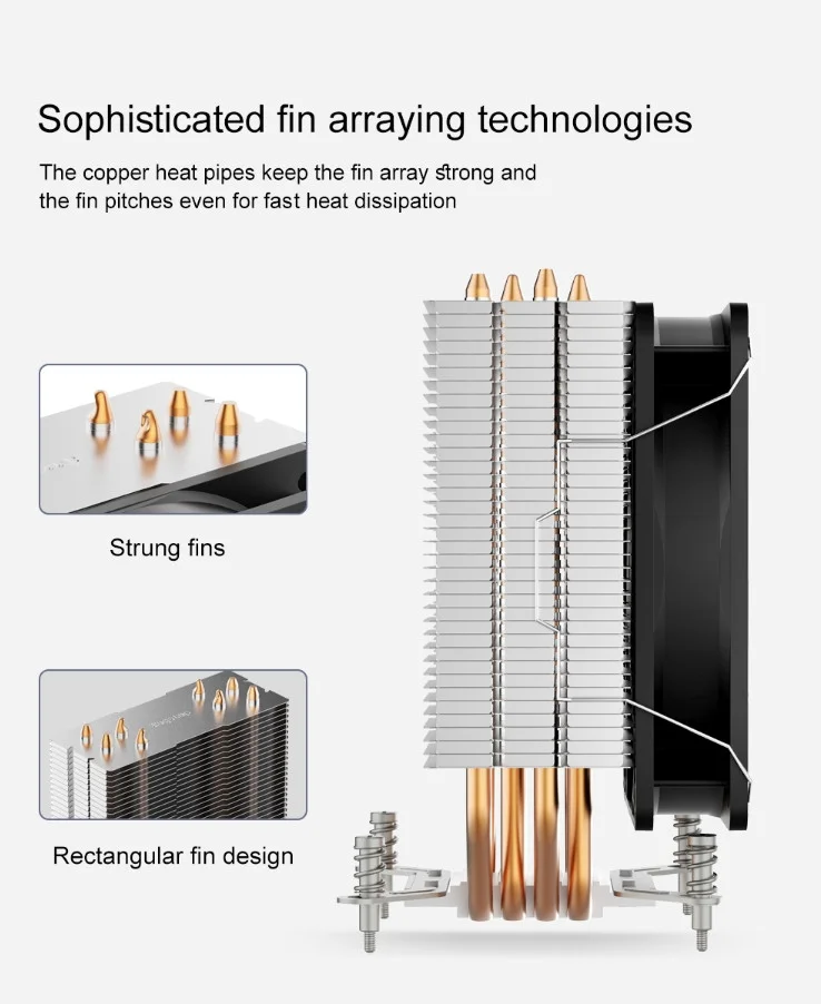 Segotep Frozen Tower E4 Siyah 120mm Kule Tipi İşlemci Soğutucu (AM4/AM5-1200p/1700p Uyumlu)