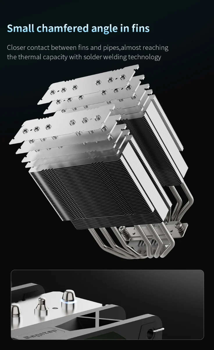 Segotep FZ6 Pro Siyah 2x120mm Kule Tipi İşlemci Soğutucu (LGA 1700 ve AM5 Uyumlu)