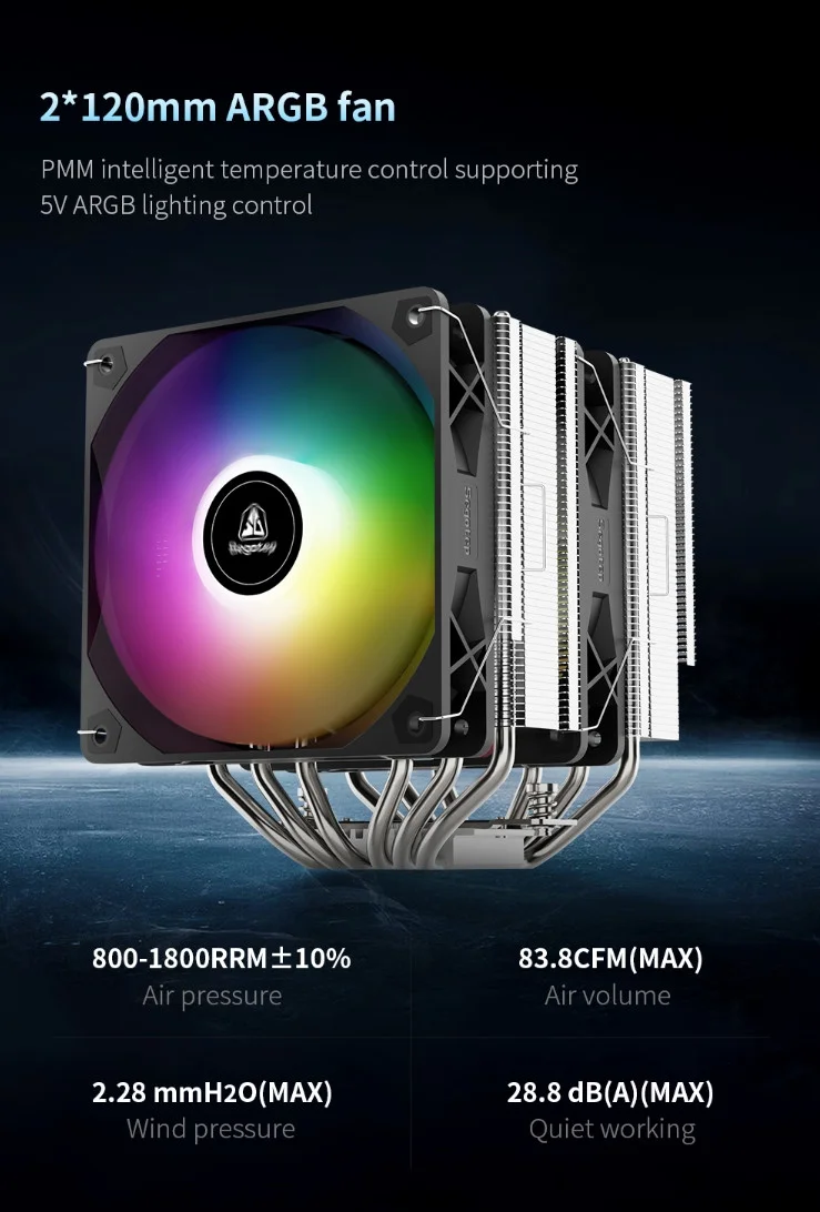 Segotep FZ6 Pro Siyah 2x120mm Kule Tipi İşlemci Soğutucu (LGA 1700 ve AM5 Uyumlu)
