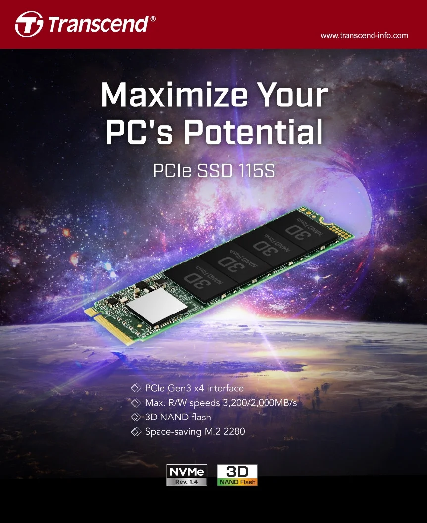 Transcend 115S 1TB 3200/2000MB/s NVMe M.2 SSD Disk