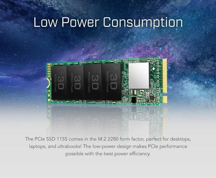 Transcend 115S 1TB 3200/2000MB/s NVMe M.2 SSD Disk