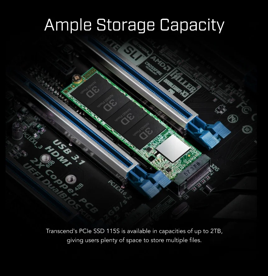 Transcend 115S 1TB 3200/2000MB/s NVMe M.2 SSD Disk