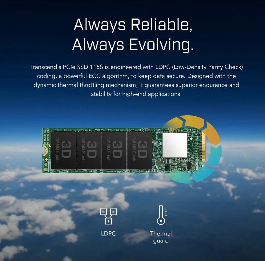 Transcend 115S 1TB 3200/2000MB/s NVMe M.2 SSD Disk