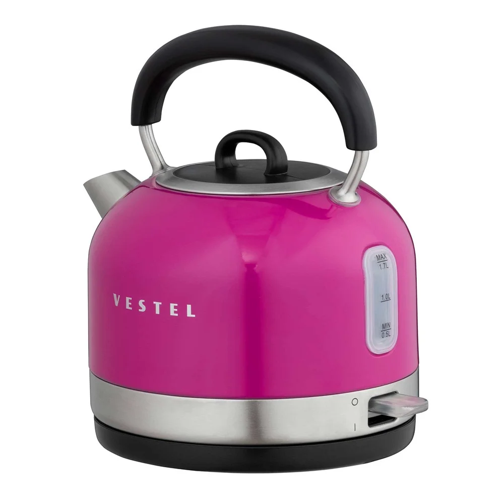 Vestel Retro Kırmızı 2200 W 1.7 lt Çelik Kettle