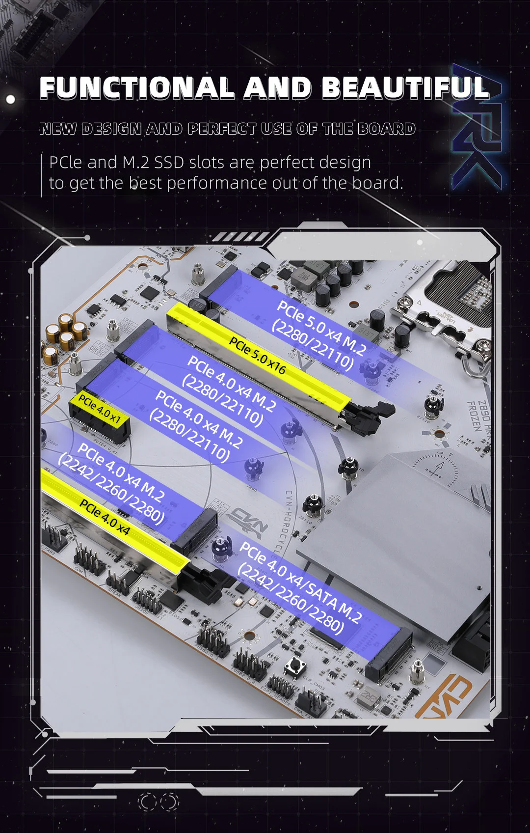 COLORFUL CVN Z890 ARK FROZEN V20 DDR5 8400Mhz ATX LGA1851 Gaming Anakart