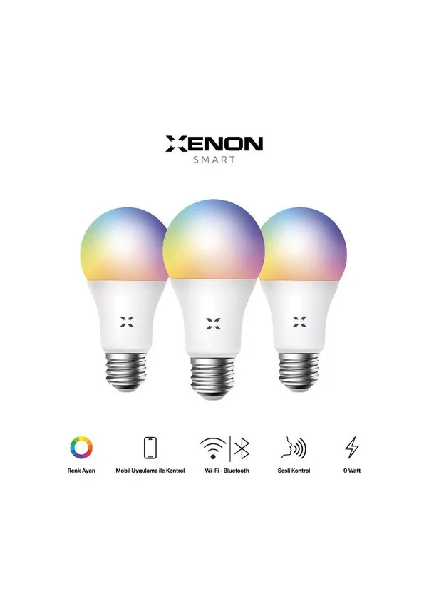 Xenon Smart Wi-Fi LED Akıllı RGB Ampul (3 adet)