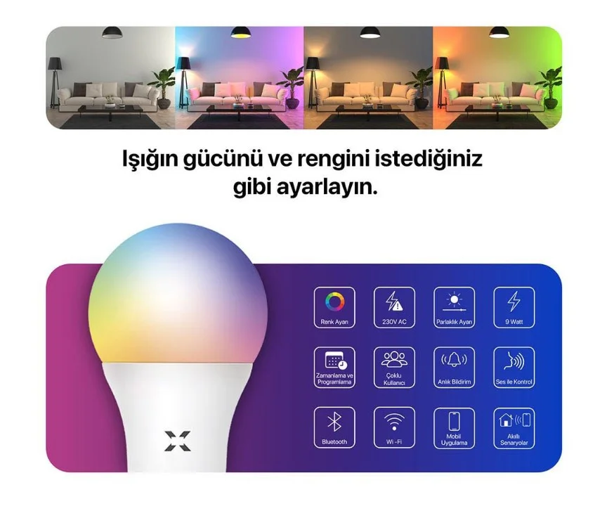 Xenon Smart Wi-Fi LED Akıllı RGB Ampul X7021