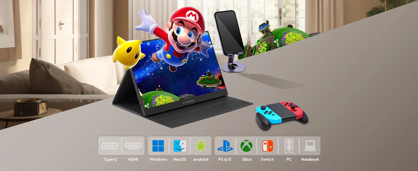 Ezcool Lite E15T 15,6’’ Dokunmatik 60Hz FHD Taşınabilir Monitör (Sıfır Ölü Piksel Garantili)