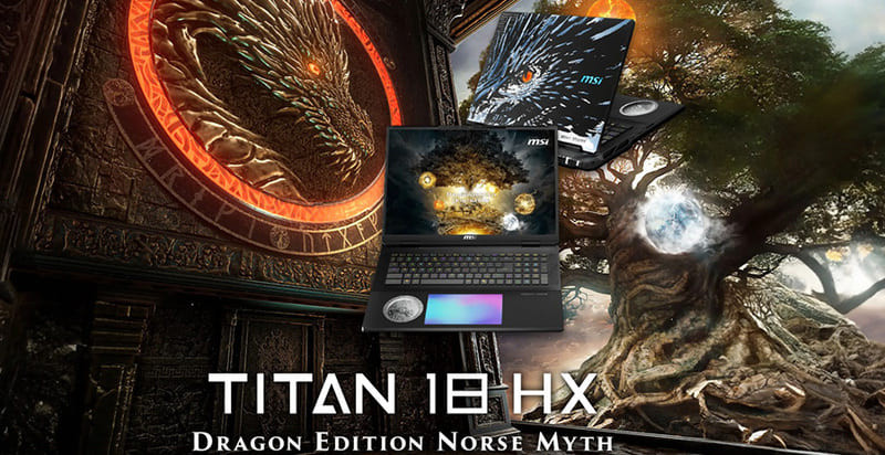 MSI Titan 18 HX Dragon Edition Norse Myth A2XWJG-272TR Intel Core Ultra 9 285HX 96GB DDR5 6TB SSD 24GB RTX5090 GDDR7 18″ 4K UHD+ 120Hz Mini LED W11 Pr
