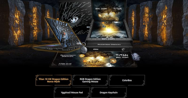 MSI Titan 18 HX Dragon Edition Norse Myth A2XWJG-272TR Intel Core Ultra 9 285HX 96GB DDR5 6TB SSD 24GB RTX5090 GDDR7 18″ 4K UHD+ 120Hz Mini LED W11 Pr