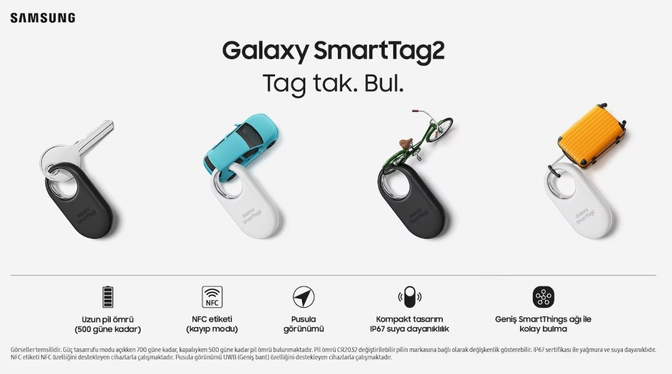 Samsung Galaxy Smarttag 2 EL-T5600 4`lü Paket Kablosuz Akıllı Tag