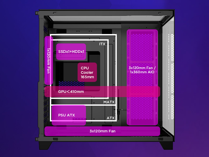 GamePower Warcry TopGlass 750W 4xARGB Temperli Cam ATX Gaming (Oyuncu) Kasa