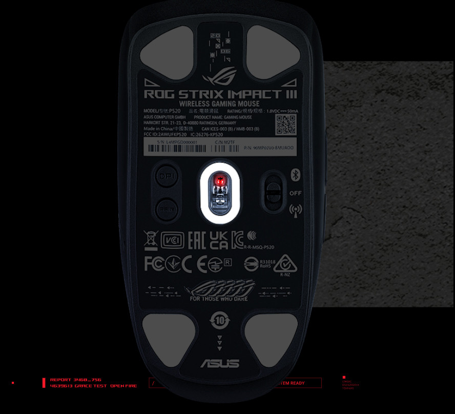 ASUS ROG Strix Impact III Wireless Beyaz Kablosuz Gaming Mouse