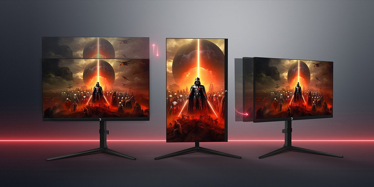 GamePower Rapid Dual 27″ 0.5ms 4K 160Hz - FHD 320Hz Fast IPS RGB Pivot Speaker Gaming Monitör