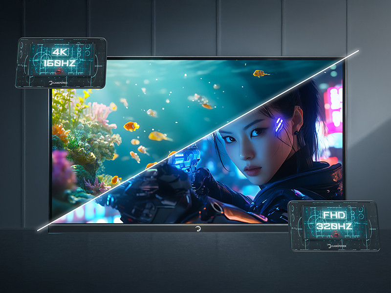 GamePower Rapid Dual 27″ 0.5ms 4K 160Hz - FHD 320Hz Fast IPS RGB Pivot Speaker Gaming Monitör