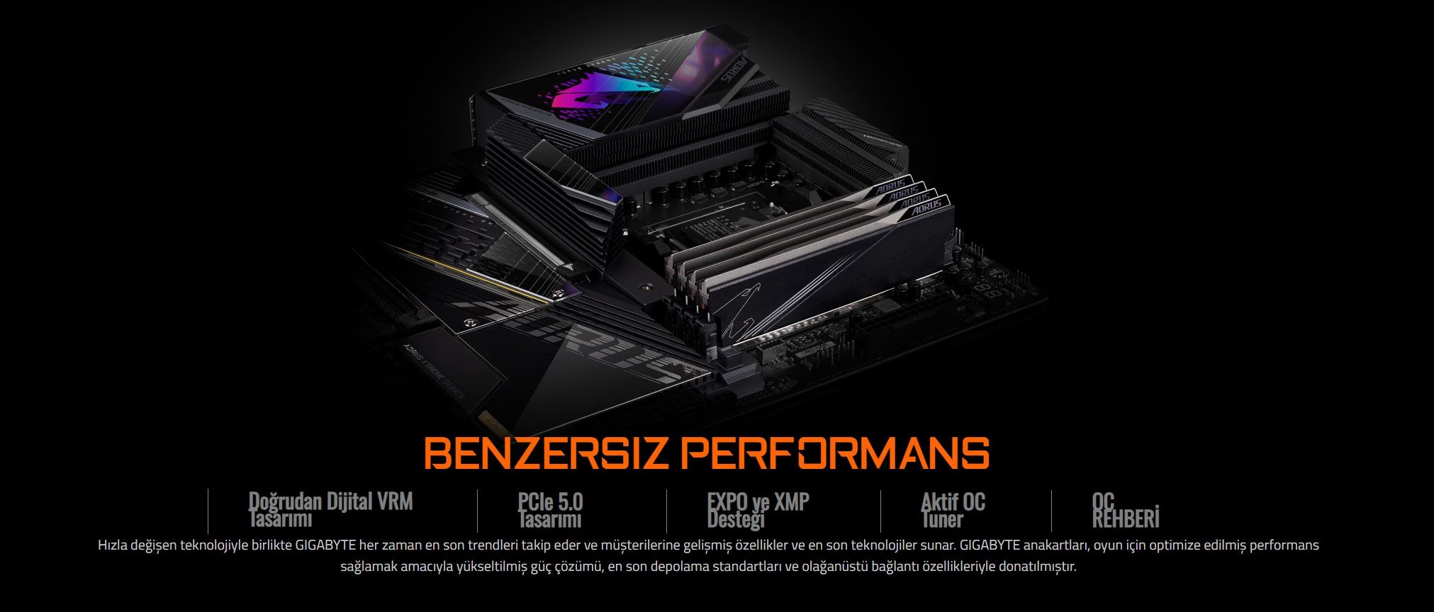 Gigabyte X670E X670 Soket AM5 DDR5 8000MHz(OC) E-ATX Gaming Anakart