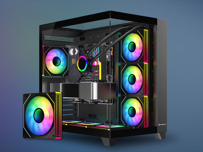 GamePower Warcry TopGlass 750W 4xARGB Temperli Cam ATX Gaming (Oyuncu) Kasa