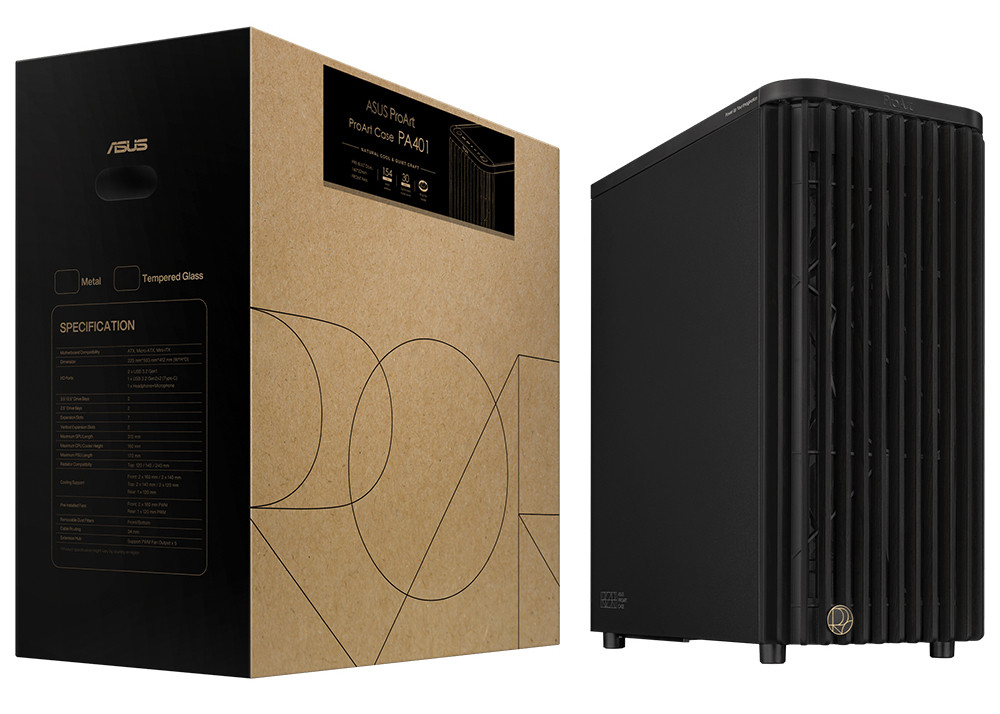 ASUS ProArt PA401 Wood Metal Edition USB 3.2  ATX Mid-Tower Gaming Kasa