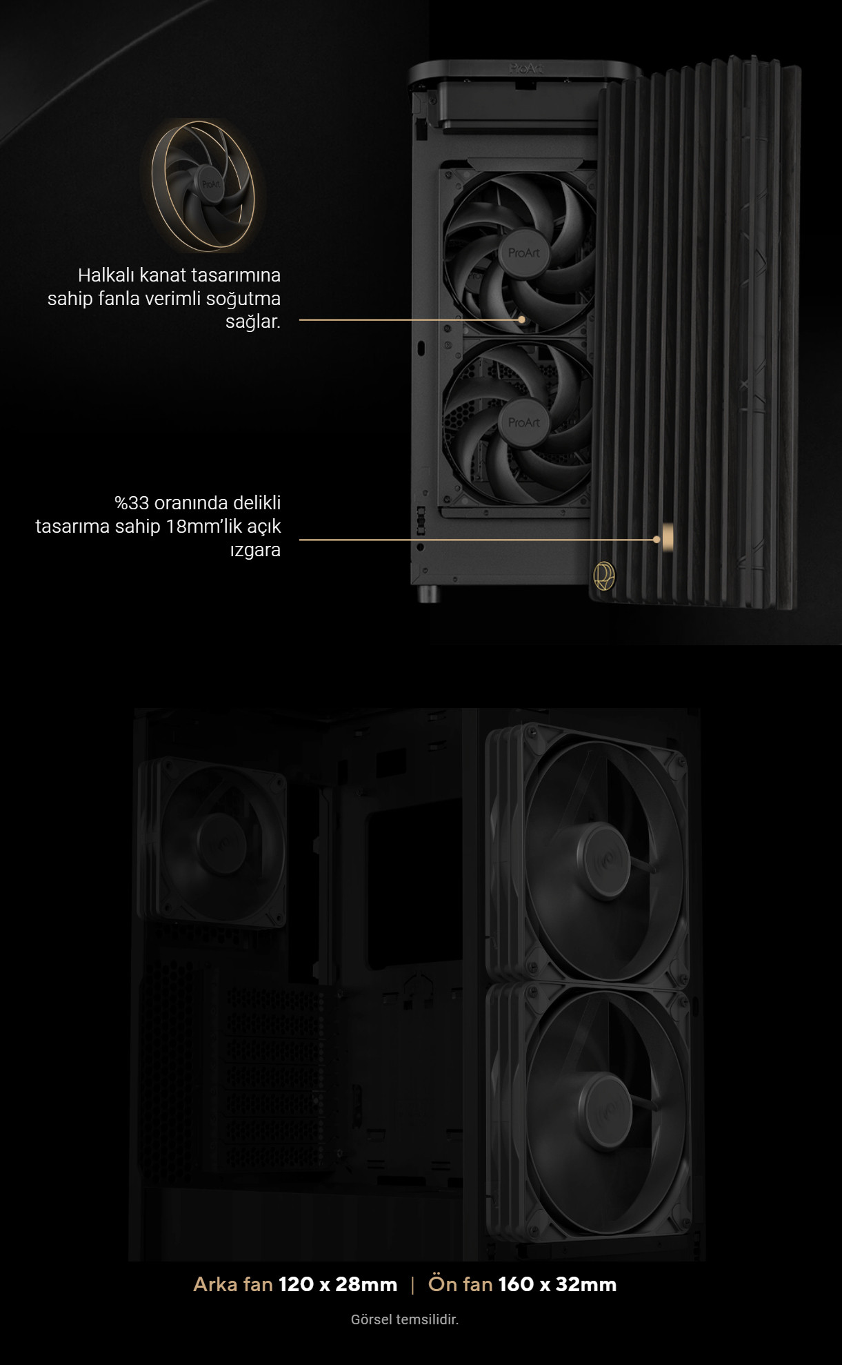 ASUS ProArt PA401 Wood Metal Edition USB 3.2  ATX Mid-Tower Gaming Kasa