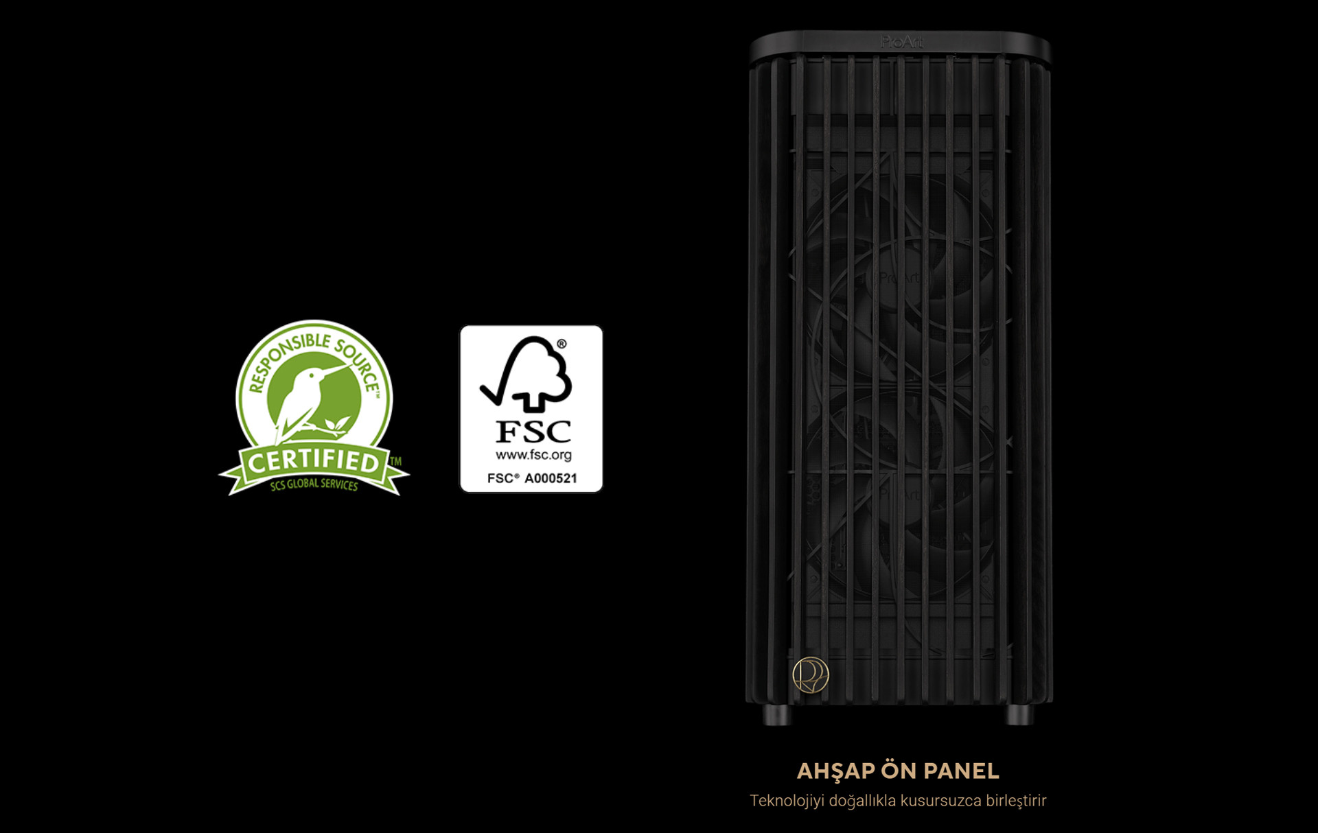 ASUS ProArt PA401 Wood Metal Edition USB 3.2  ATX Mid-Tower Gaming Kasa