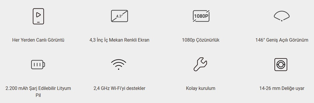 Ezviz CS-HP2 2MP Wifi 1080P Görüntülü Diyafon Gold