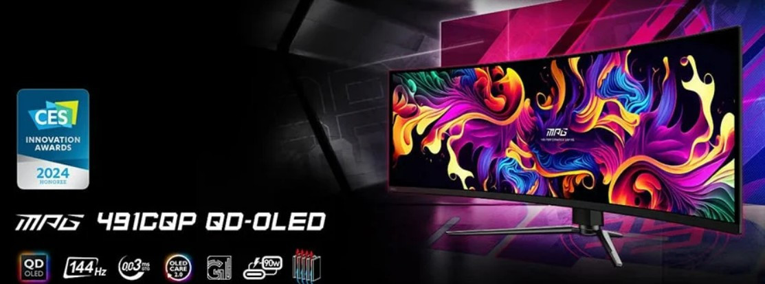MSI MPG 491CQP QD-OLED 49″  0.03ms 144Hz DQHD 1800R  QD-OLED Gaming Monitör