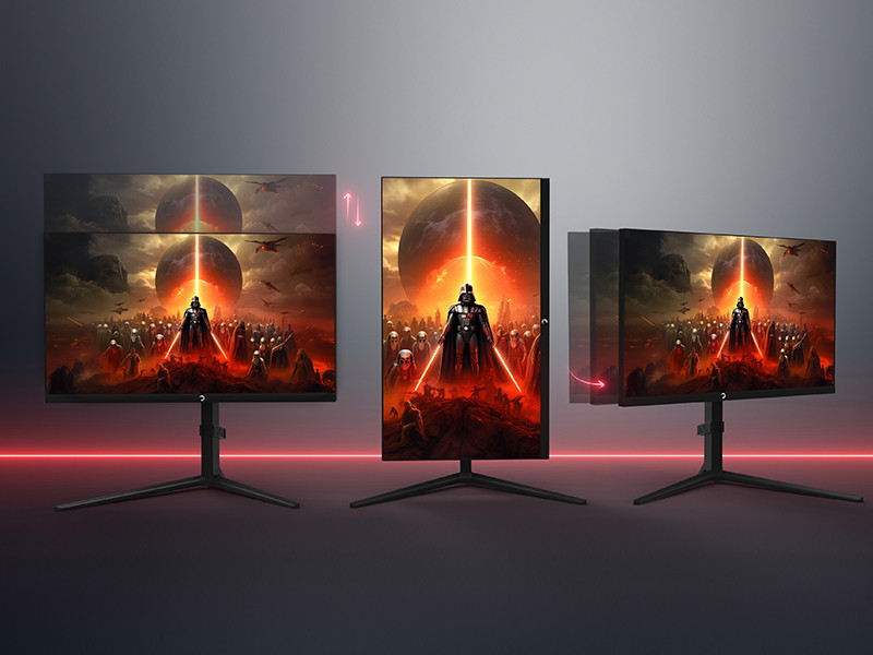 GamePower Rapid Q-MAX 27″ 0.5ms QHD 300Hz Fast IPS RGB Pivot Speaker Gaming Monitör