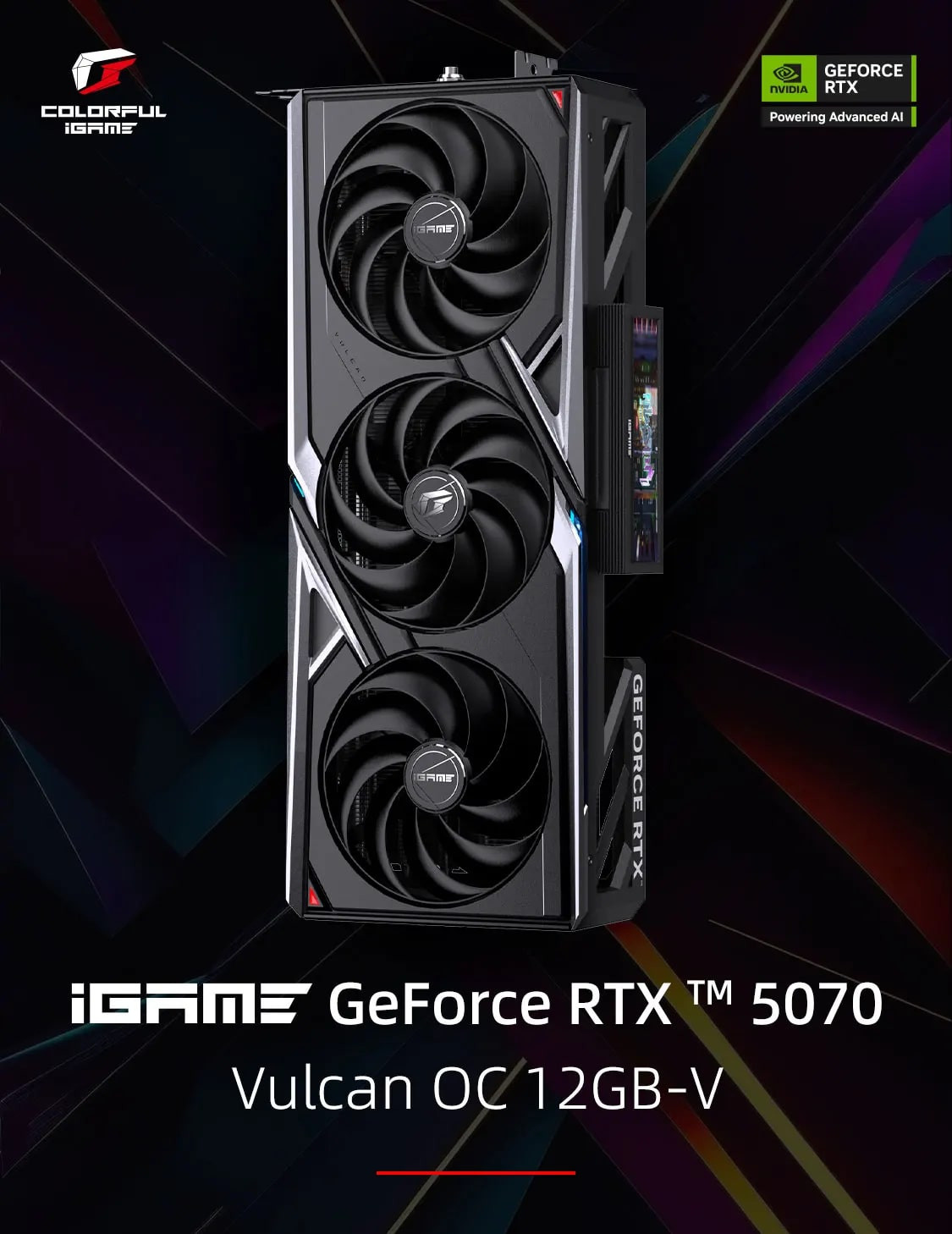 COLORFUL iGame GeForce RTX 5070 Vulcan OC GDDR7 192Bit (OC 12GB-V) 12GB Gaming (Oyuncu) Ekran Kartı 