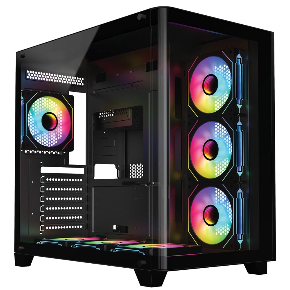 Frisby FC-9545G 7x120mm RGB FAN Mid Tower ATX Siyah Gaming Kasa