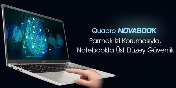 Quadro Novabook XU16125-1650F Core CI5-1245U 16GB RAM 512GB SSD Freedos 15.6″ FHD Taşınabilir Bilgisayar Parmak Izi Okuyucu
