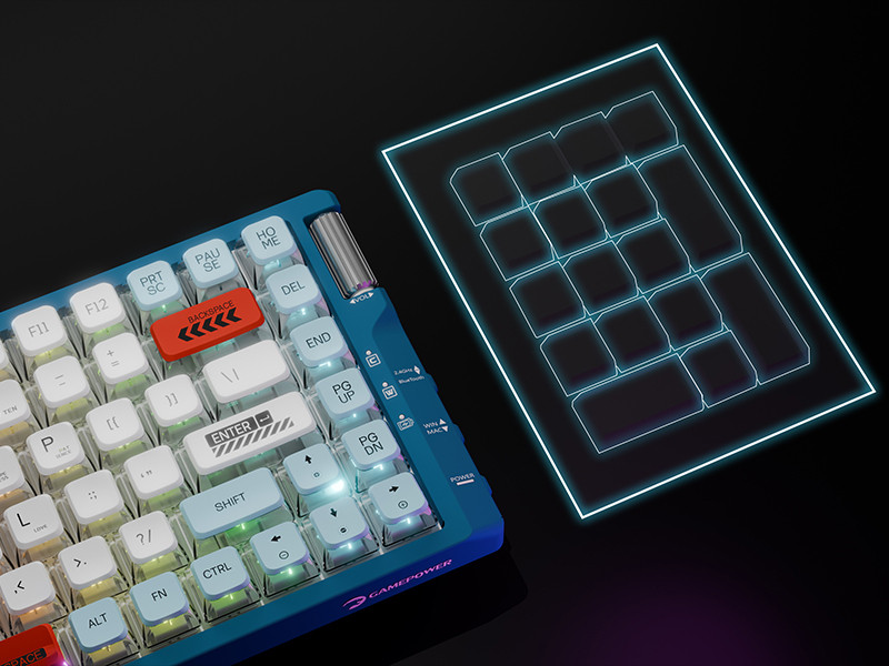 GamePower Sense TKL RGB Wireless/Bluetooth/Kablolu Mekanik Red Switch Gaming Klavye