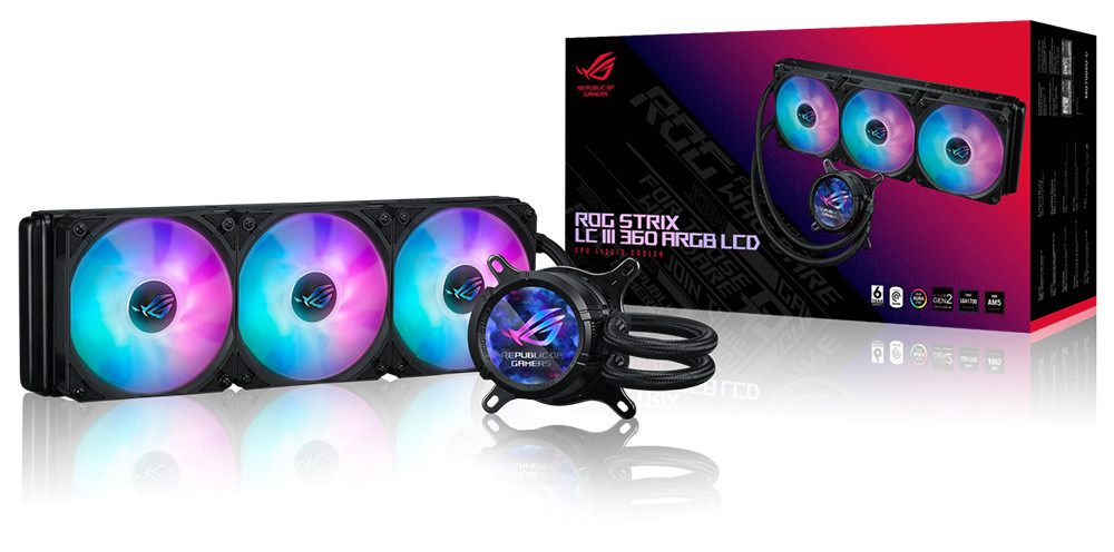 ASUS ROG Strix LC III 360 ARGB LCD Siyah 360mm İşlemci Sıvı Soğutucu 