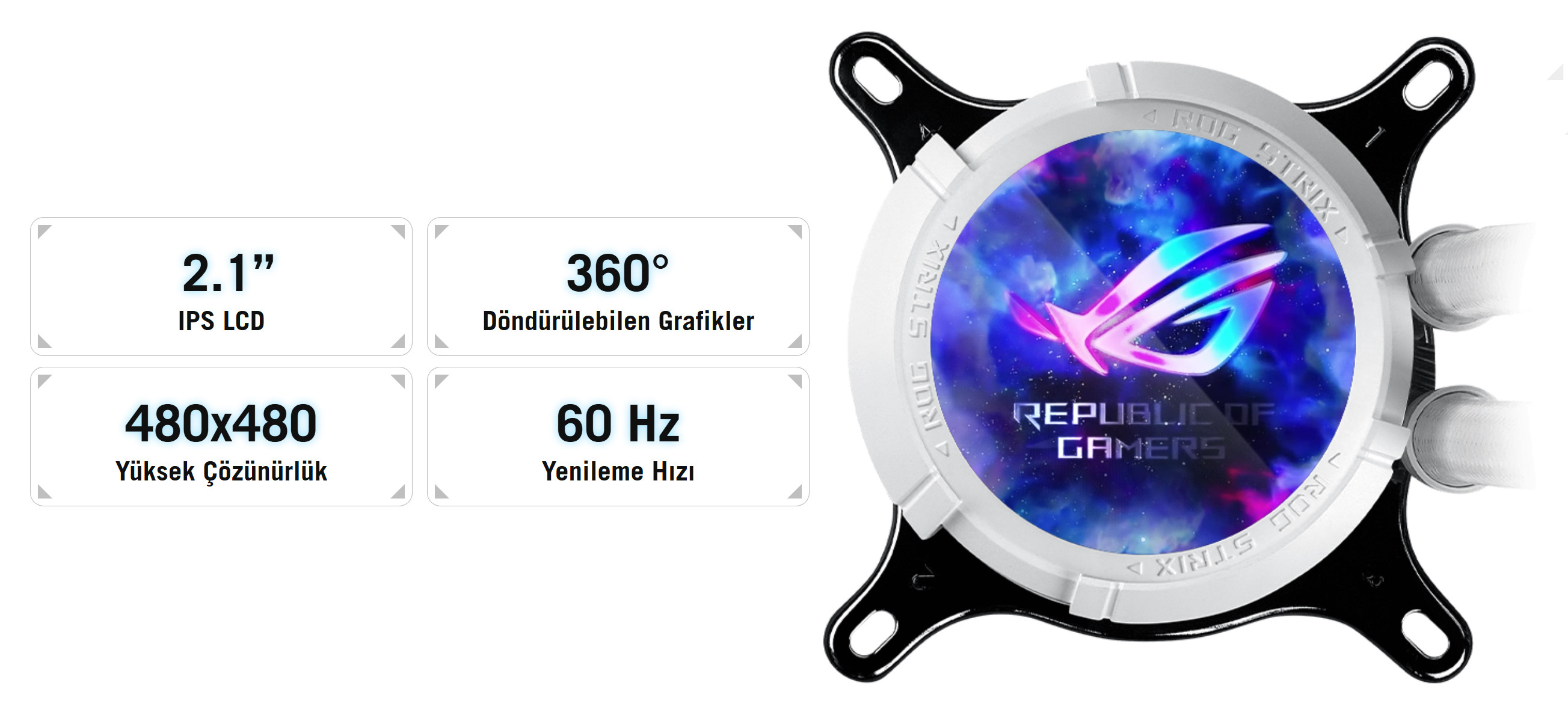 ASUS ROG Strix LC III 360 ARGB LCD Beyaz 360mm İşlemci Sıvı Soğutucu (90RC00W2-M0UAY0)