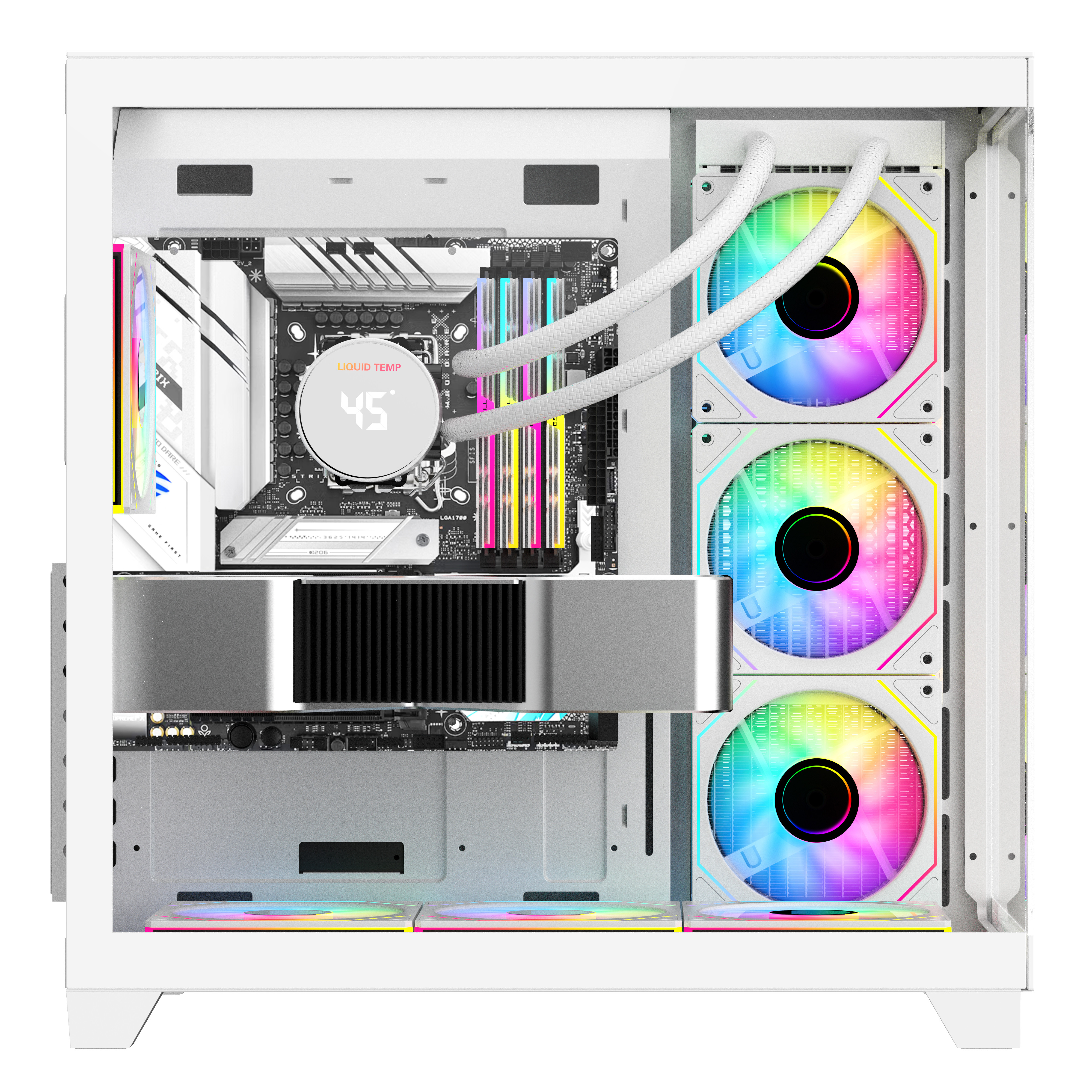 GamePower Warcry TopGlass  4xARGB Temperli Cam ATX Beyaz Gaming Kasa